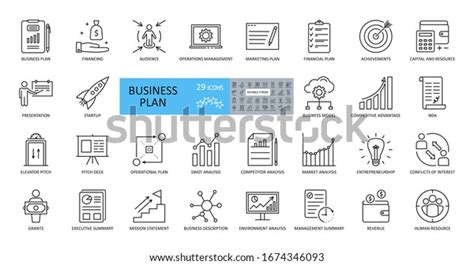 Vector Business Plan Icons Set 29 Stock Vector Royalty Free