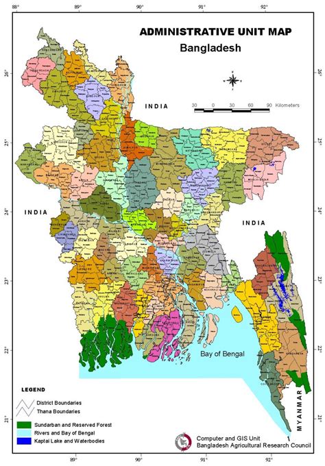 Administrative Map Of Districts In Bangladesh Images
