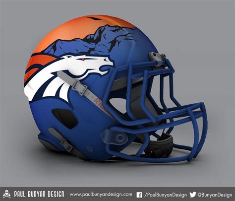 Designer Gives All 32 Nfl Helmets A Bold Makeover Denver Broncos Helmet Cool Football Helmets