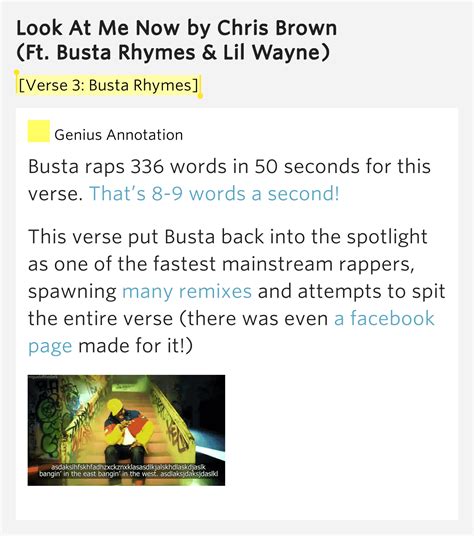 Verse 3 Busta Rhymes Look At Me Now Lyrics Meaning