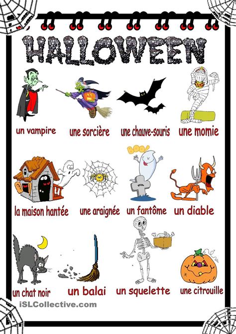 Halloween Vocabulaire | HALLOWEEN INFANTIL | Pinterest | Halloween games