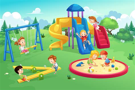 Park And Playground Cartoon Stock Illustration Download Image Now