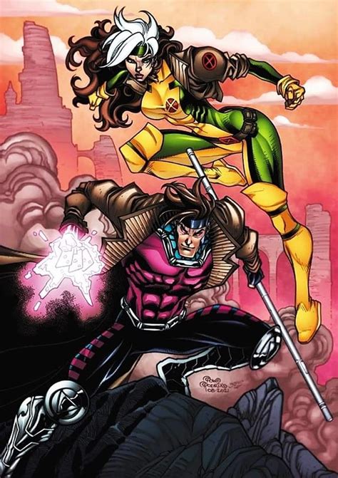 Rogue And Gambit In 2022 Comic Book Art Style Rogue Gambit Marvel Heroes