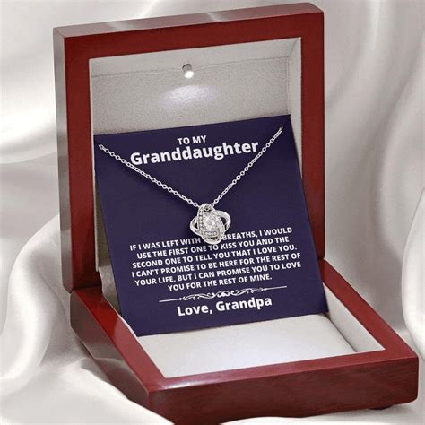 Necklace Gift For Granddaughter From Grandpa With Message Etsy