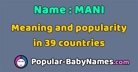 The Name Mani Popularity Meaning And Origin Popular Baby Names