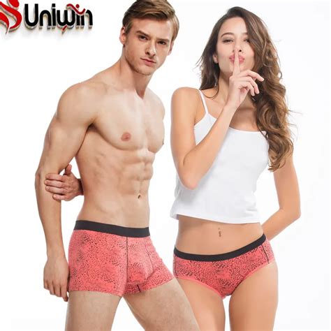 Uniwin 2 Pieceslot Lovers Couples Underwear Leopard Sexy Women Mens