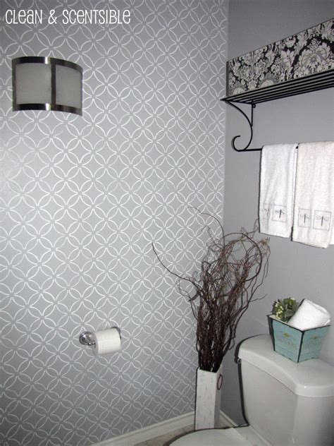 Stenciled Bathroom Wall And The Cutting Edge Stencil Winner Clean And