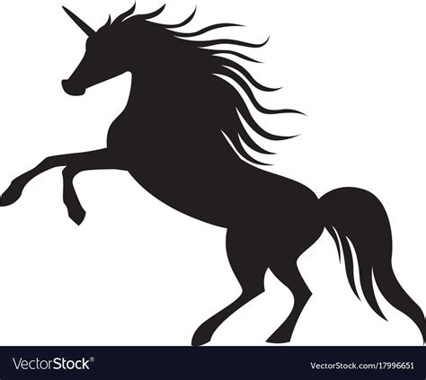 Black Cute Silhouette Unicorn Royalty Free Vector Image