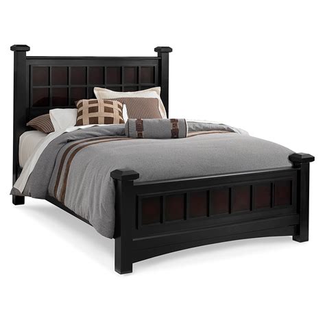 Winchester Queen Bed Black And Burnished Merlot Value City
