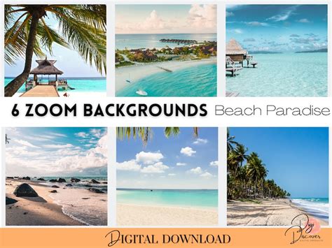 6 Beach Zoom Backgrounds Home Office Conference Backdrops Ms Etsy Finland