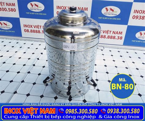 Bình Đựng Nước Đá Inox 80l 2 Lớp Inox 304 Có 3 Vòi Nước Inox Việt Nam