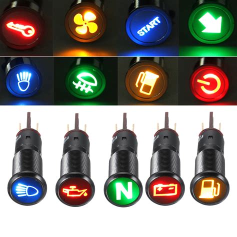 12v 24v Metal 8mm Led Dash Panel Warning Light Bulb Indicator Light