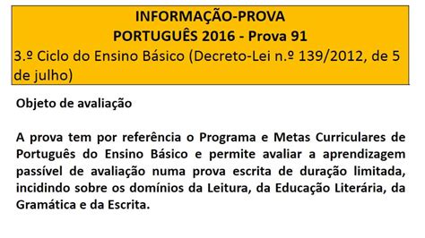Tenho de estudar para os de matemática. Exames Nacionais - Prova de Português - Mais informações ...