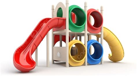Realistic 3d Park Spiral Slide For Playground Isolated On White