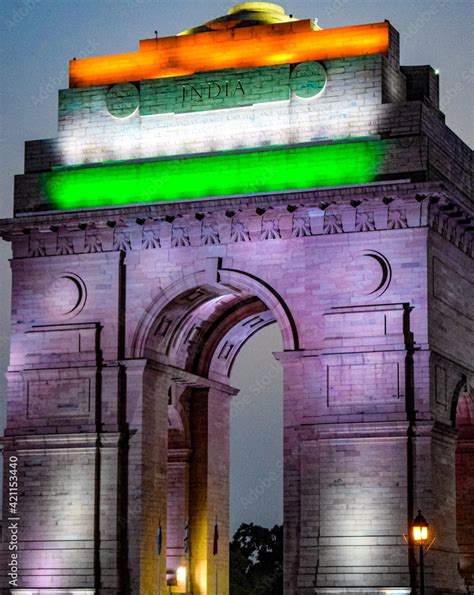 Evening View Of India Gate In Delhi India India Gate View With Tri