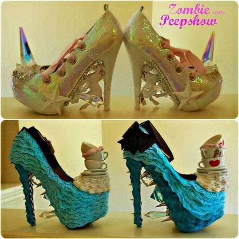 Zombie Peepshow Big Girl Shoes Stunning Shoes Decorated Shoes