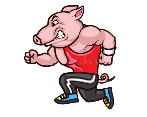 Running Big Hog Cartoon Stock Vector Illustration Of Graphics 54454893