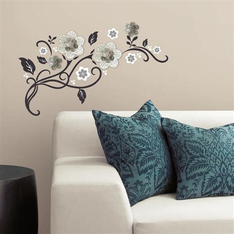 roommates floral scroll peel  stick wall decals
