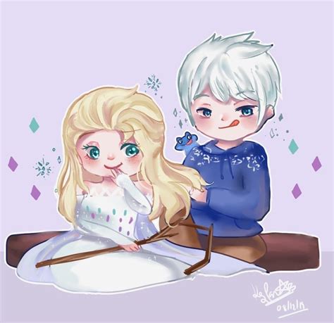 Jelsa Elsa And Jack Frost Fanart Frozen 2rotg By Kksppan