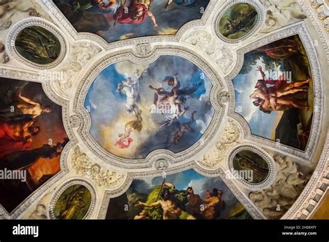 Famous Ceiling Paintings At The Louvre Museum In France Stock Photo Alamy