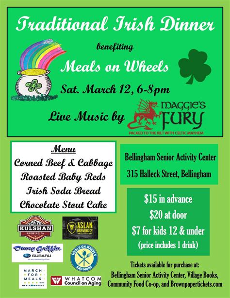 It's such a special dessert irish people. Traditional Irish Dinner (Benefit for Meals on Wheels) - WhatcomTalk