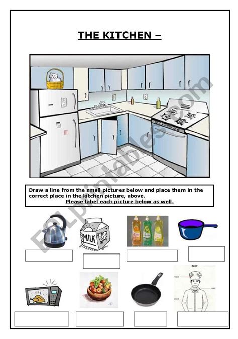 The Kitchen Esl Worksheet By Jesssa