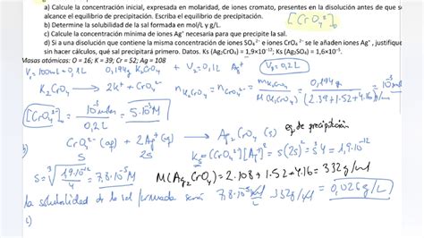 Equilibrio De Precipitación Evau Madrid Julio 2019 B4 QuÍmica 2º Bachillerato Youtube