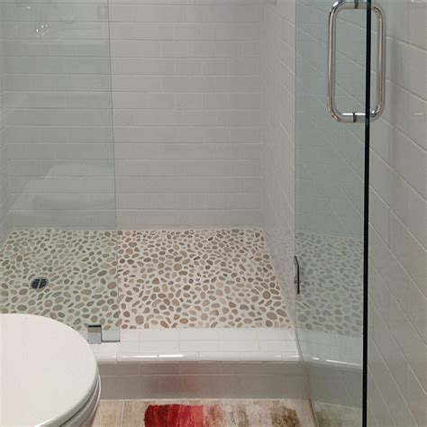 Pebble tile shower floors can look amazing or bad, really bad. Java Tan Pebble Tile Shower Floor - Tilehub