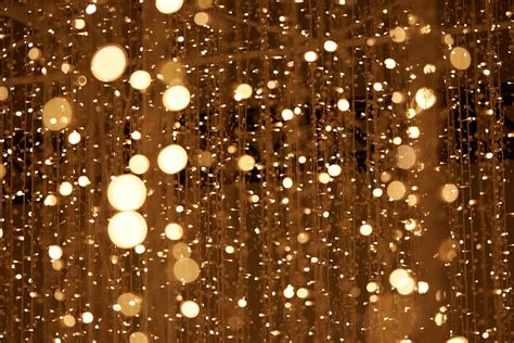 Bokeh Lights Background Golden Abstract Festive Circles Orbs