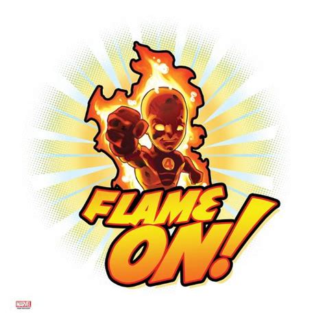 Marvel Super Hero Squad Badge Flame On Human Torch