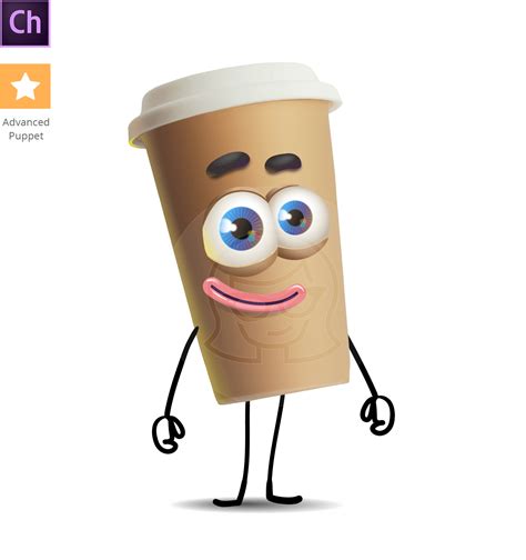Paper Coffee Cup Character Animator Puppet Graphicmama