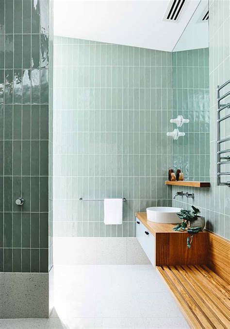 Green Bathroom Tiles Floor