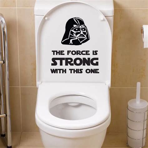 Star Wars Poster Decal Darth Vader The Force Is Strong Inspired Toilet