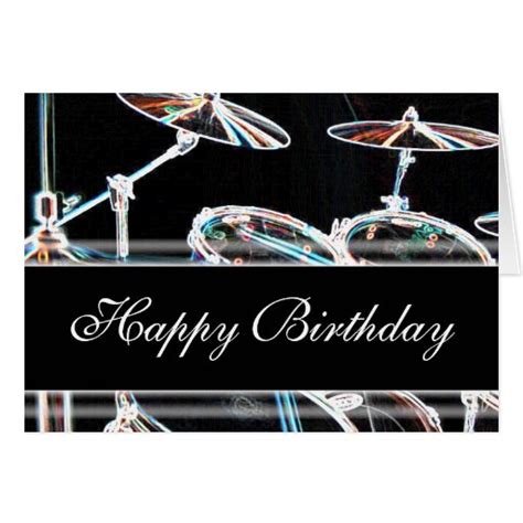 Happy Birthday Drum Kit Card Zazzle
