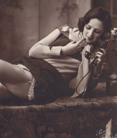 An Intimate Conversation Risque French Postcard Circa 1920s