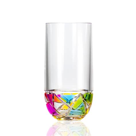 mosaic 18oz rainbow acrylic tumbler drinking glasses i set of 6 merritt designs