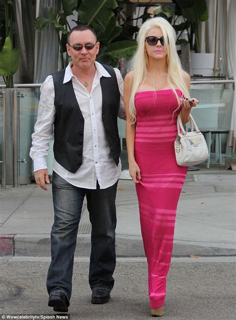 Courtney Stoddens Pink Maxi Dress Barely Covers Her New Dd Implants At Lunch With Husband Doug