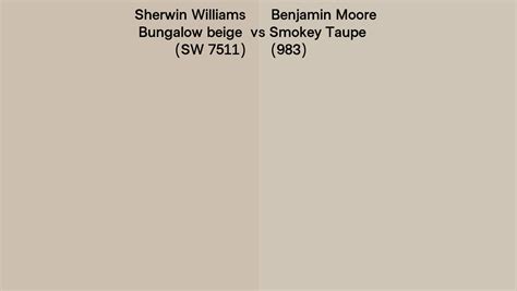Sherwin Williams Bungalow Beige Sw 7511 Vs Benjamin Moore Smokey Taupe 983 Side By Side