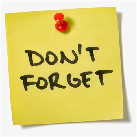Don T Forget Clipart Post It Note Reminder Notice 800x755 Png