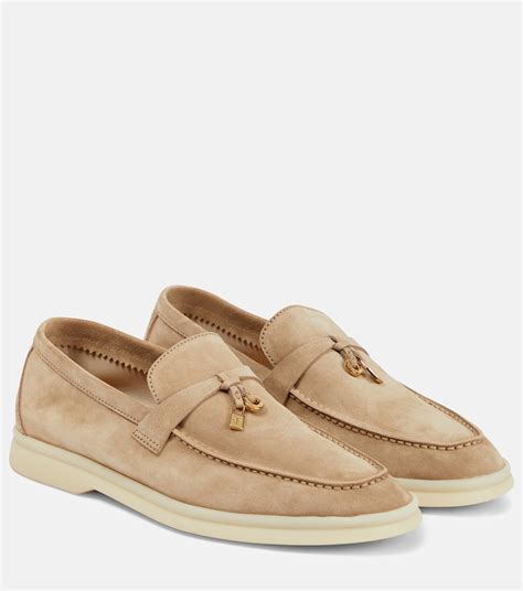 Summer Charms Walk Suede Loafers In Beige Loro Piana Mytheresa