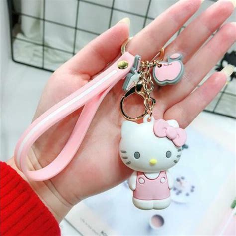 1pc Cute Hello Kitty Keychain Fob Key Chain Pendant Keyring Etsy