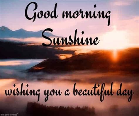 The Words Good Morning Sunshine Wishing You A Beautiful Day Are Shown