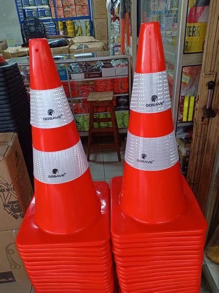 Jual Traffic Cone Rubber Tapak Orange Ukuran 70cm Di Lapak Excellent