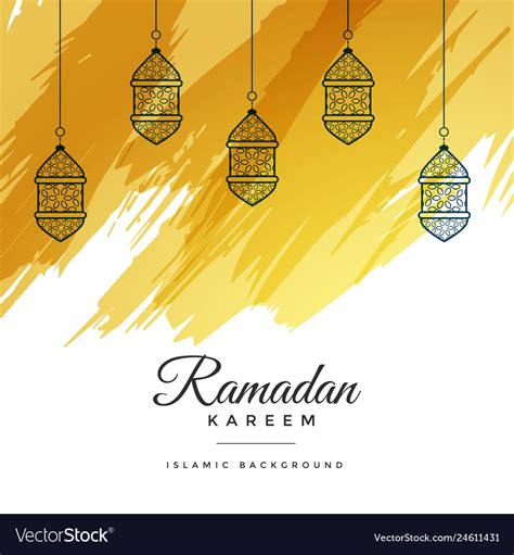Abstract Ramadan Kareem Watercolor Background Vector Image