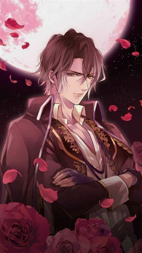 An Anime Character Standing In Front Of A Full Moon With Roses Around