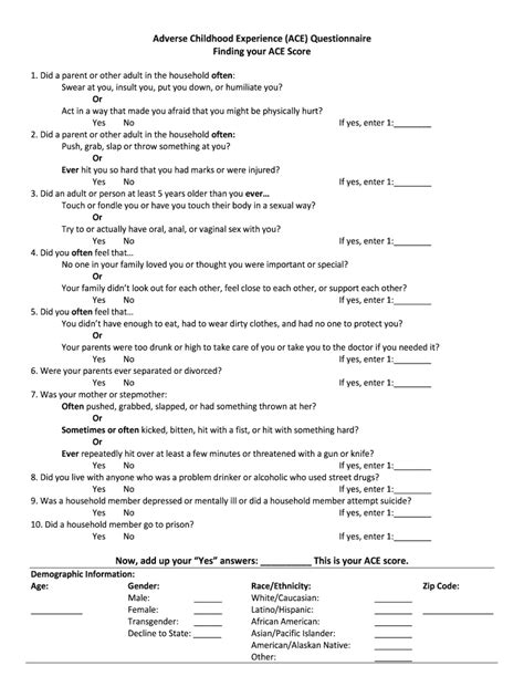 Designersestatesale Adverse Childhood Experience Ace Questionnaire