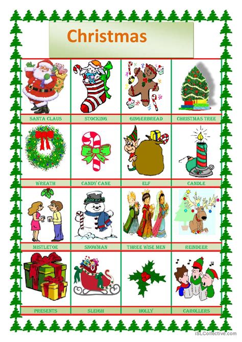 Christmas Pictionary Pictionary Pic English Esl Worksheets Pdf And Doc