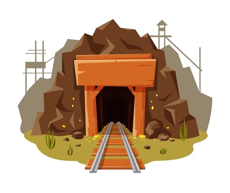 Premium Vector Mine Gold Illustration On White Background With Place