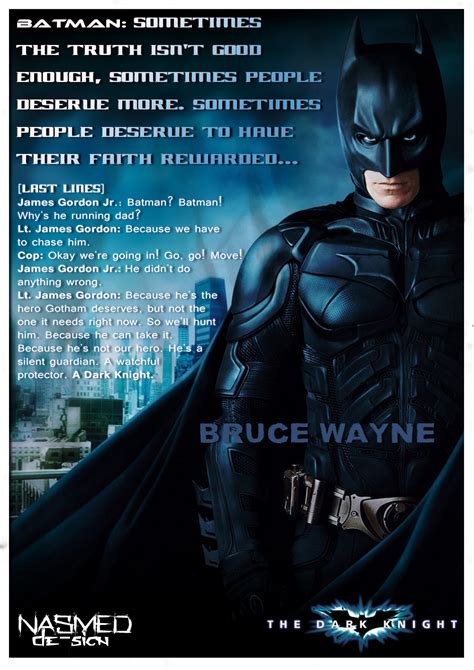 Let's take a look at some of the best batman quotes, such as his slogan, this city needs me. The Dark Knight (2008) Quotes by NasSimox95 on DeviantArt