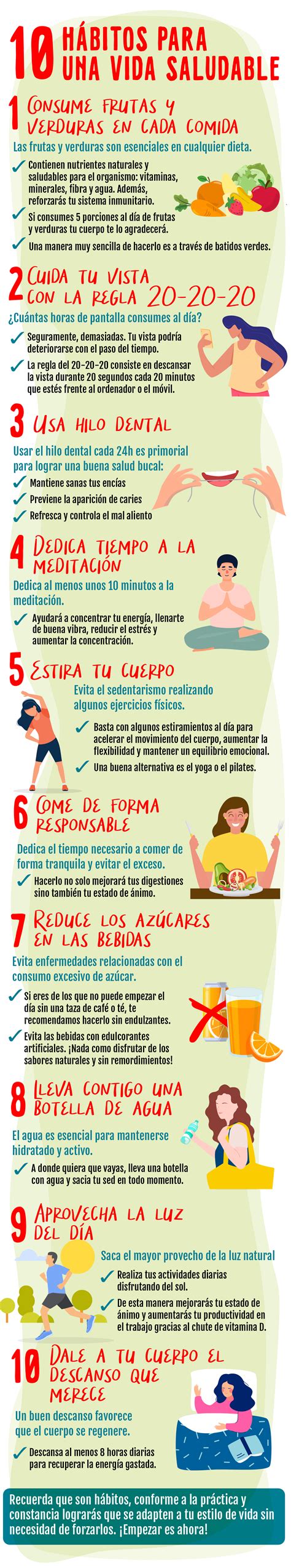 10 Hábitos Saludables Que Deberías Incorporar En Tu Vida Infografía